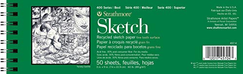 Load image into Gallery viewer, Strathmore 400 Series Recycled Sketch Pad, 3&quot;x9&quot; Wire Bound, 50 Sheets per Pad
