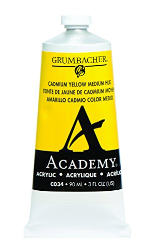 Load image into Gallery viewer, Grumbacher Academy Acrylic Paint, 90ml/3 oz Metal Tube, Cadmium Yellow Medium Hue (C034)
