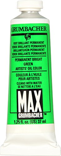 Load image into Gallery viewer, Grumbacher Max Water Miscible Oil Paint, 37ml/1.25 oz, Permanent Bright Green
