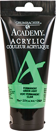 Load image into Gallery viewer, Grumbacher Academy Acrylic Paint, 75ml/2.5 Ounce Plastic Tube, Permanent Green Light (C162P)
