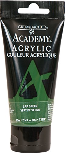 Load image into Gallery viewer, Grumbacher Academy Acrylic Paint, 75ml/2.5 Ounce Plastic Tube, Sap Green (C187P)
