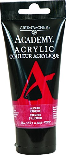 Load image into Gallery viewer, Grumbacher Academy Acrylic Paint, 75ml/2.5 Ounce Plastic Tube, Alizarin Crimson (C001P)
