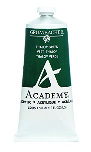 Load image into Gallery viewer, Grumbacher Academy Acrylic Paint, 90ml/3 oz Metal Tube, Thalo Green (Blue Shade)
