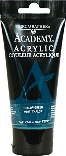 Load image into Gallery viewer, Grumbacher Academy Acrylic Paint, 75ml/2.5 Ounce Plastic Tube, Thalo Green (Blue Shade) (C205P)
