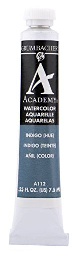 Load image into Gallery viewer, Grumbacher Academy Watercolor Paint, 7.5ml/0.25 Ounce, Indigo Hue (A112)
