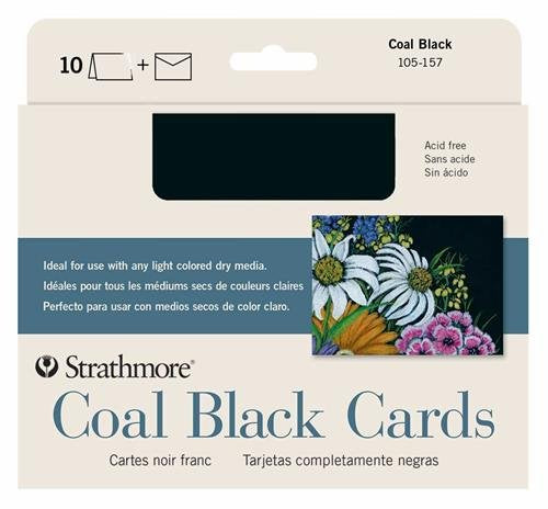 Load image into Gallery viewer, Strathmore STR-105-157 Art Again Black Full Cards (10 Pack), 5 by 6.875&quot;
