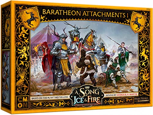 Load image into Gallery viewer, A Song of Ice and Fire Tabletop Miniatures Game Baratheon Attachments I Box Set | Strategy Game for Teens and Adults | Ages 14+ | 2+ Players | Average Playtime 45-60 Minutes | Made by CMON
