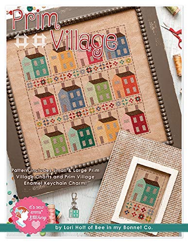 Load image into Gallery viewer, Six Mile Cross Stitch Pattern, Prim Village W/Enamel Charm
