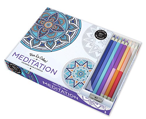 Load image into Gallery viewer, Vive Le Color! Meditation (Adult Coloring Book and Pencils): Color Therapy Kit
