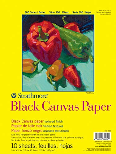 Strathmore (310-209) STR-310-209 10 Sheet Black Canvas Pad, 9 by 12