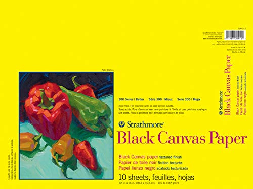 Load image into Gallery viewer, Strathmore (310-212) 300 Series Black Canvas Pad, 12&quot;x16&quot;, 10 Sheets
