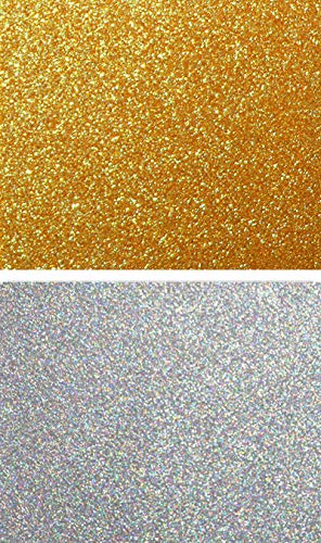 Load image into Gallery viewer, Ever-sewn Sparkle Gold &amp; Silver fabric sheets
