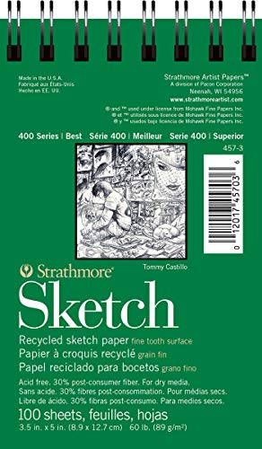 Load image into Gallery viewer, Strathmore 400 Series Recycled Sketch Pad, 3.5&quot;x5&quot; Wire Bound, 100 Sheets
